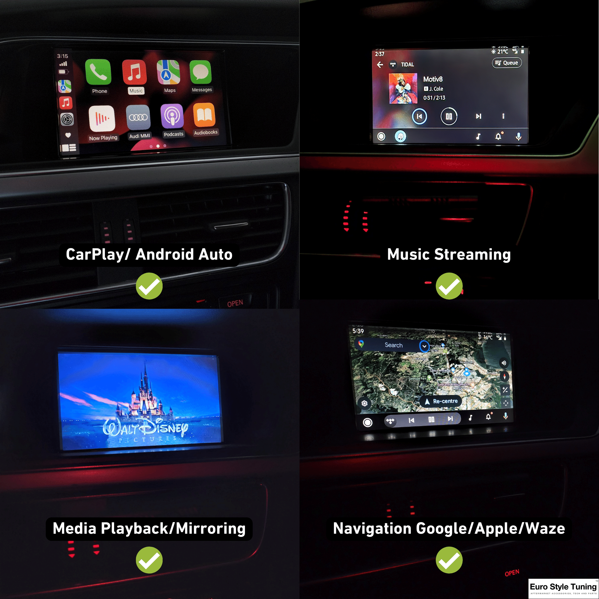 Wireless Carplay & Android Auto Retrofit for Audi 2008-2017 A3, A4, A5, A6, A7, Q5, Q7