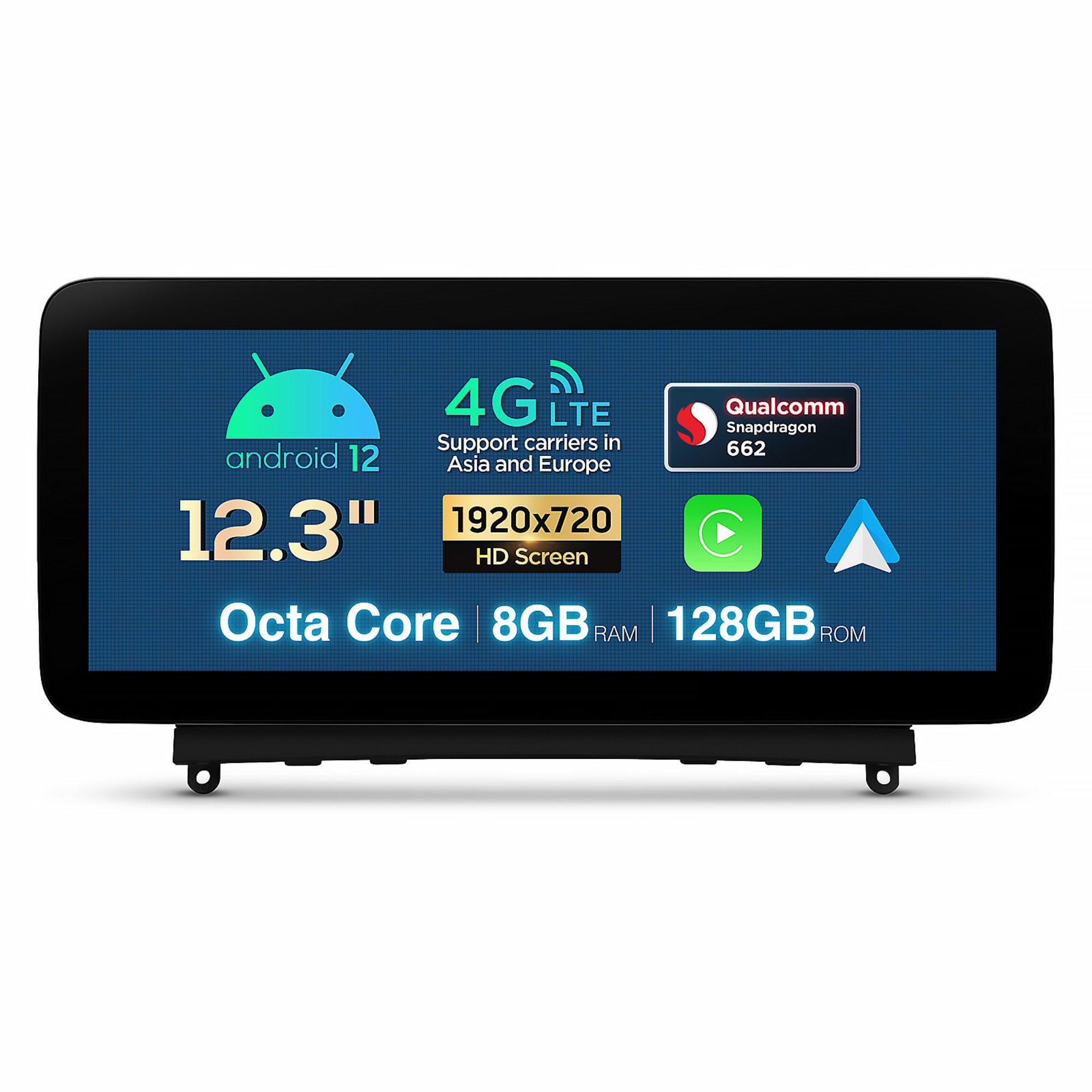 12.3inch Android 12 HD IPS Display for 2007-2010 Mercedes C Class W204 NTG 4, Wireless Apple CarPlay & Android Auto