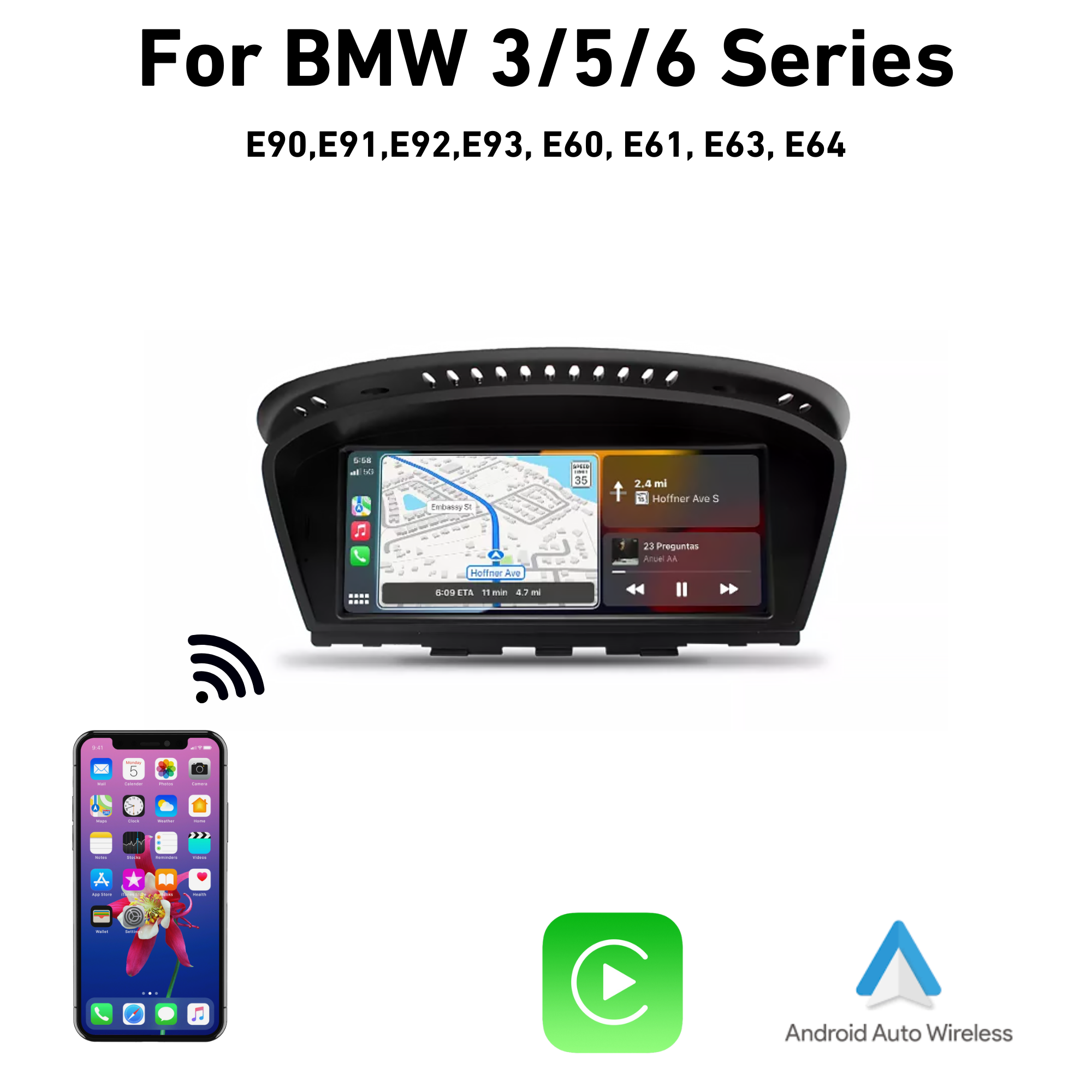 BMW 3 & 5 Series Wireless CarPlay & Android Auto 8.8inch Touch Screen